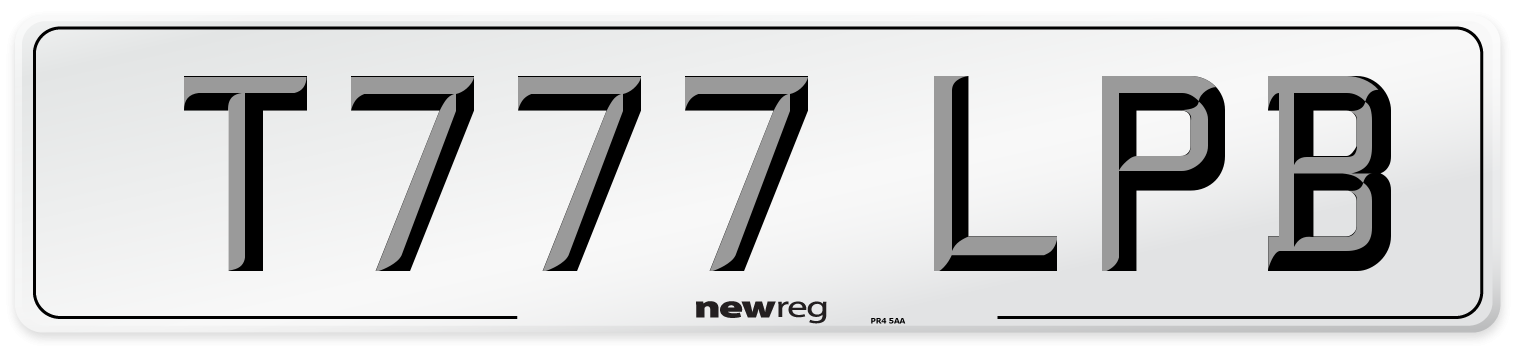 T777 LPB Number Plate from New Reg